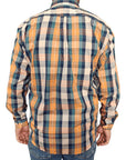 Camisa Country Xadrez Manga Longa Masculino Amarelo E Azul