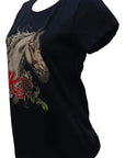 T-shirt Feminino 2k Horse Flower Country