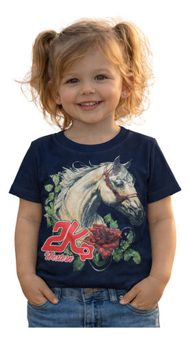 Camiseta Menina Infantil 2k Kids Horse Western