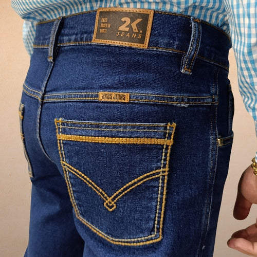 Calça Jeans Masculina 2k Jeans Alta Reta Azul