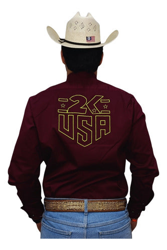 Camisa Country Masculina 2k Jeans Bordada Cowboy Premium