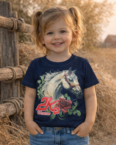 Camiseta Menina Infantil 2k Kids Horse Western