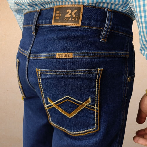 Calça Jeans Masculina 2k Jeans Alta Reta Azul