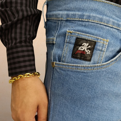 Calça Jeans Masculina 2k Jeans Alta Reta Azul