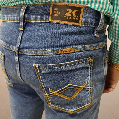 Calça Jeans Masculina 2k Jeans Alta Reta Azul