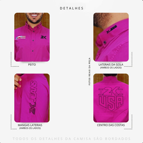 Camisa Country Masculina 2k Jeans Bordada Cowboy Premium