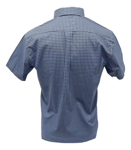 Camisa Xadrez Manga Curta Azul Country