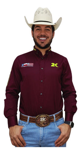 Camisa Country Masculina 2k Jeans Bordada Cowboy Premium