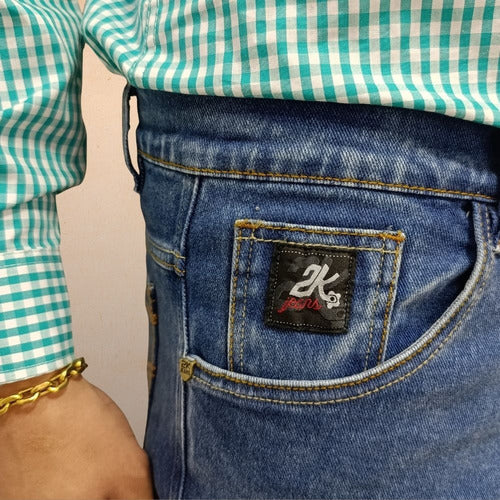 Calça Jeans Masculina 2k Jeans Alta Reta Azul