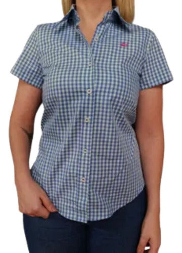 Camisa Country Xadrez Feminino Manga Curta 2k Jeans