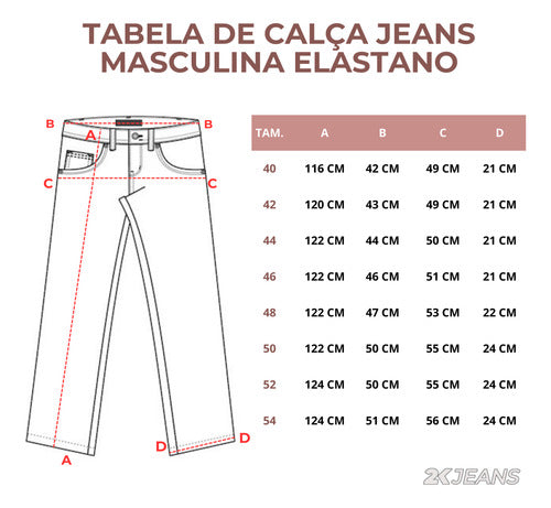 Calça Jeans Masculina 2k Jeans Alta Reta Azul