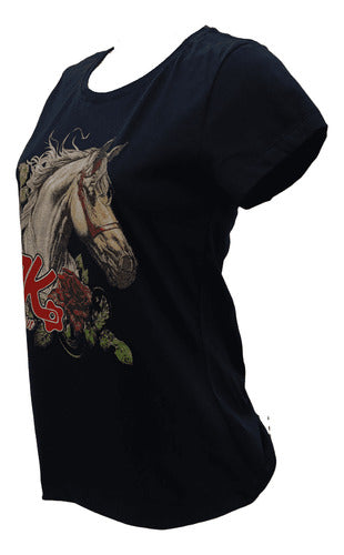 T-shirt Feminino 2k Horse Flower Country