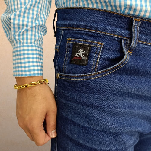 Calça Jeans Masculina 2k Jeans Alta Reta Azul