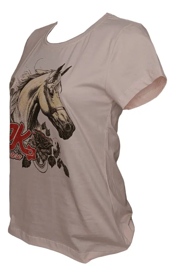 T-shirt Feminino 2k Horse Flower Country