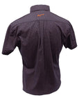 Camisa Country Xadrez Manga Curta Roxo Escuro