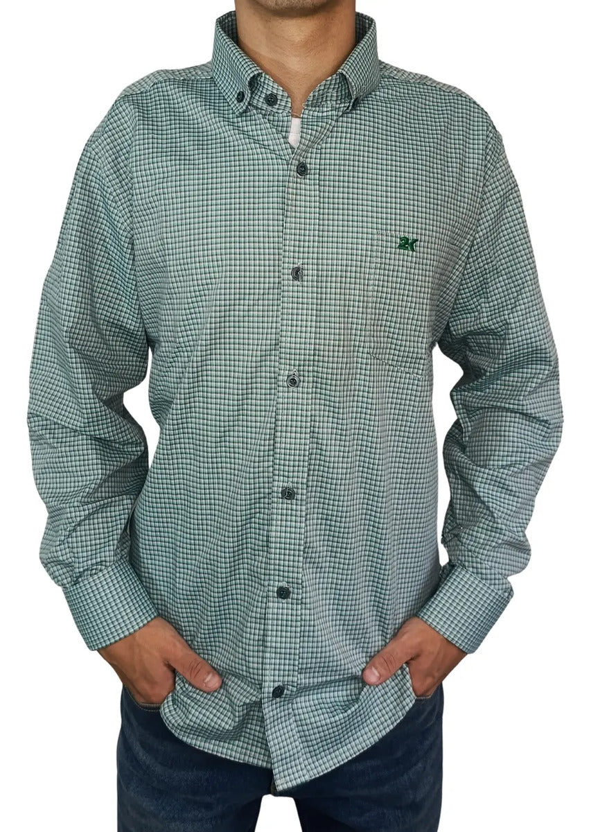 Camisa Country Xadrez Masculina Manga Longa 2k Jeans 01