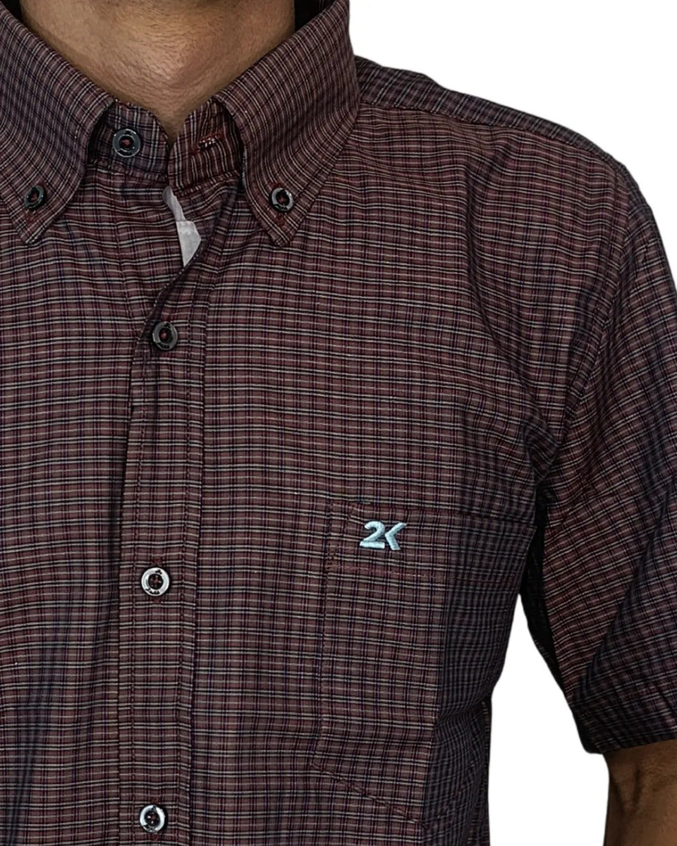 Camisa Country Xadrez Masculina 2k Jeans Manga Curta 11