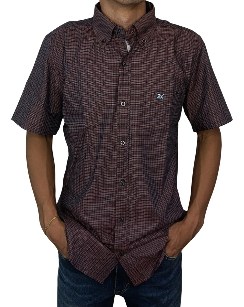 Camisa Country Xadrez Masculina 2k Jeans Manga Curta 11