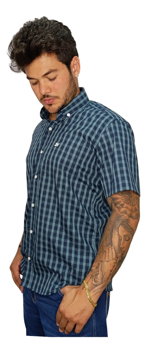 Camisa Country Xadrez Masculina 2k Jeans Manga Curta
