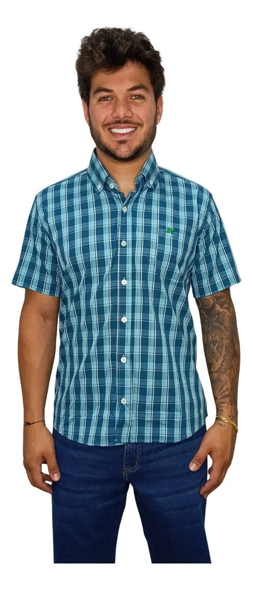Camisa Country Xadrez Masculina 2k Jeans Manga Curta