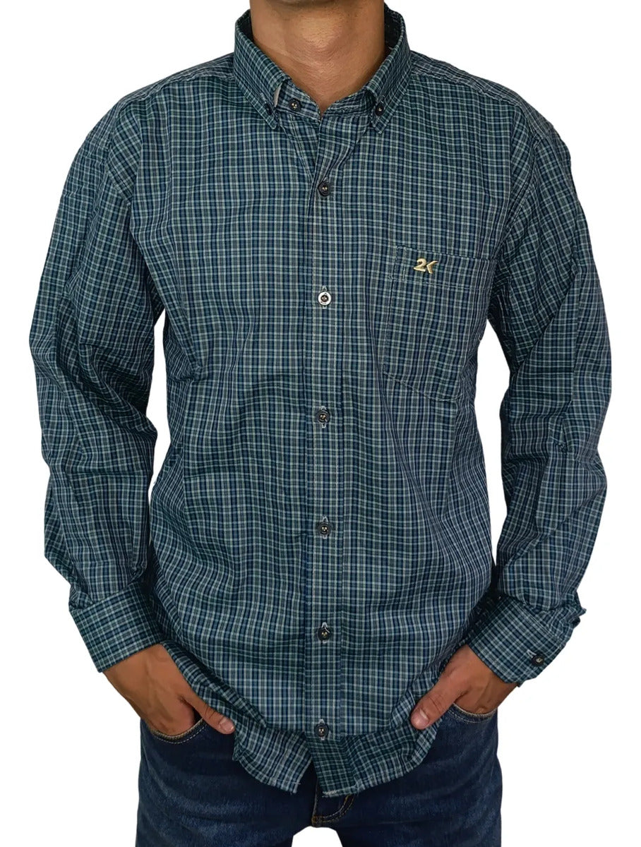 Camisa Country Xadrez Masculina Manga Longa 2k Jeans 33