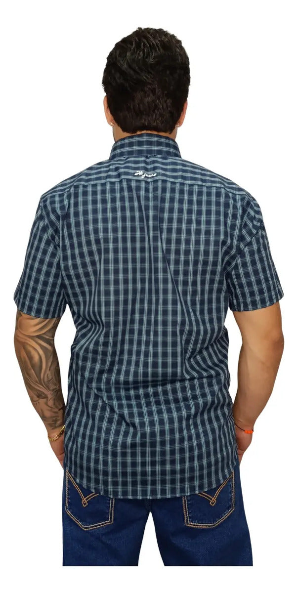 Camisa Country Xadrez Masculina 2k Jeans Manga Curta