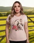 T-shirt Feminino 2k Horse Flower Country
