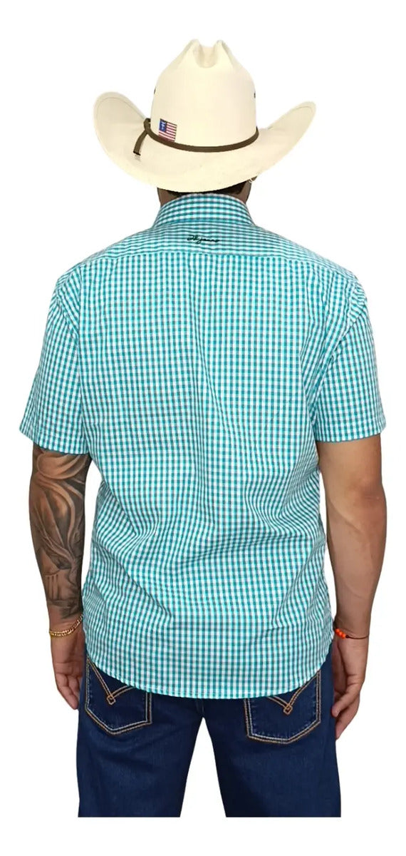 Camisa Country Xadrez Masculina 2k Jeans Manga Curta