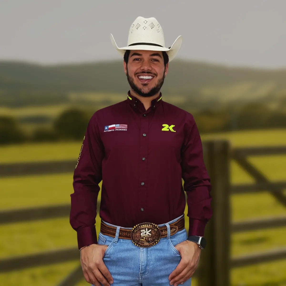 Camisa Country Masculina 2k Jeans Bordada Cowboy Premium