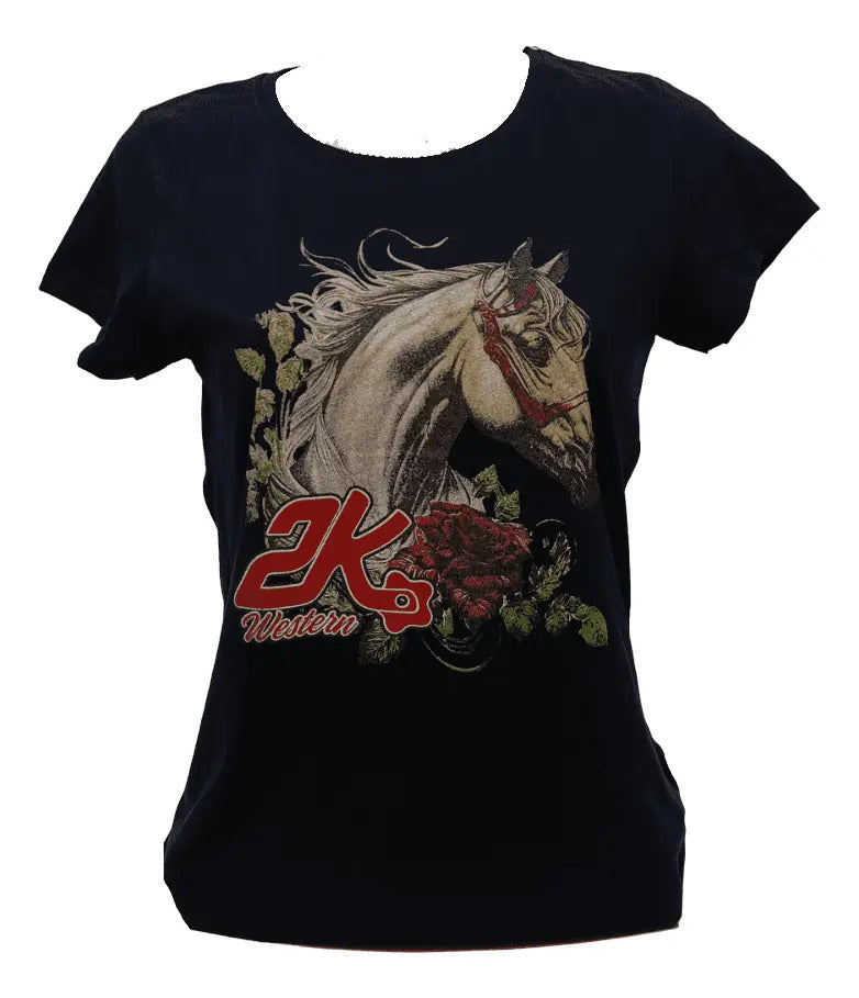 T-shirt Feminino 2k Horse Flower Country