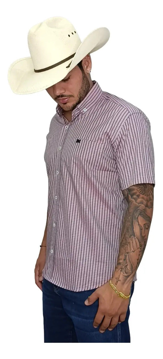 Camisa Country Xadrez Masculina 2k Jeans Manga Curta
