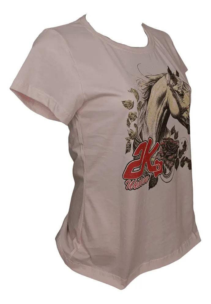 T-shirt Feminino 2k Horse Flower Country