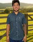 Camisa Country Xadrez Masculina 2k Jeans Manga Curta