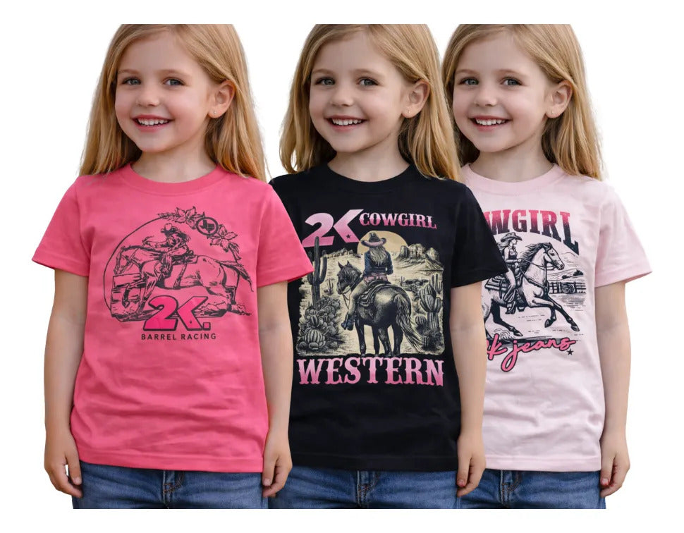 Kit 3 Camiseta Infantil Feminina