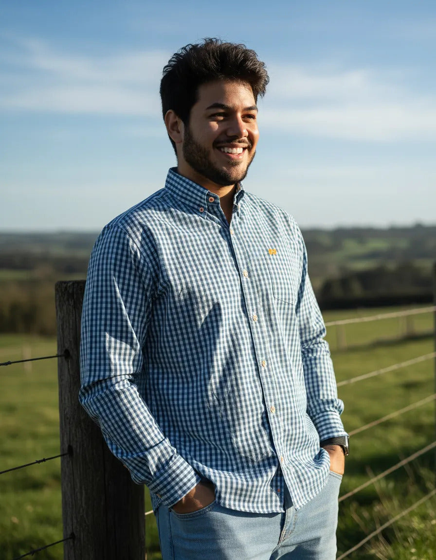 Camisa Country Xadrez Masculina Manga Longa 2k Jeans