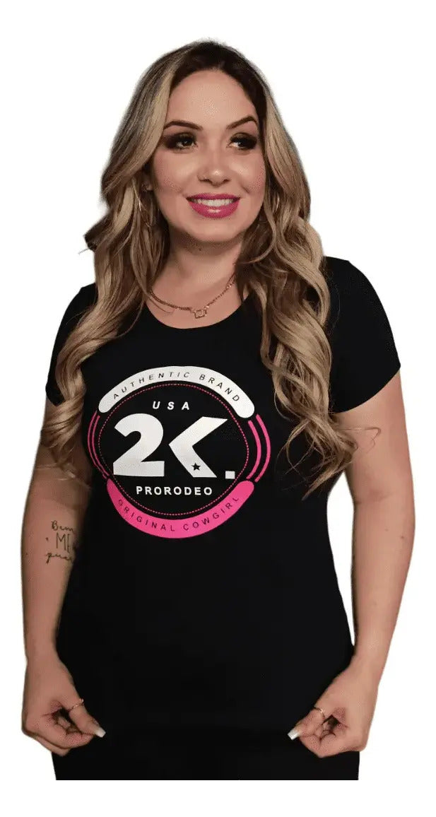 T-shirt Feminino 2k Jeans Circulo Estampado