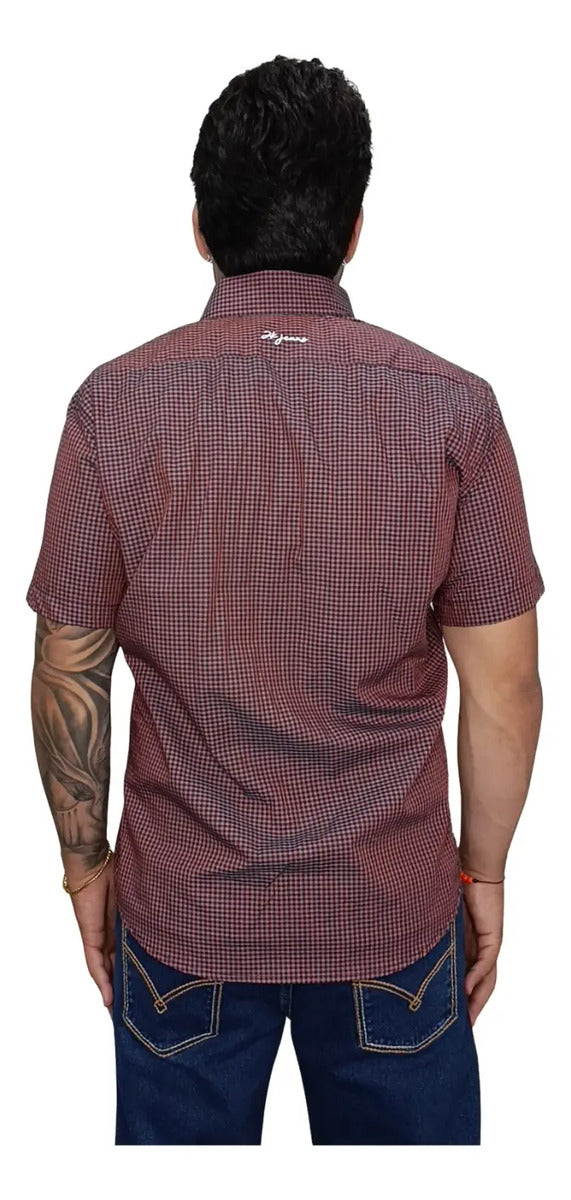 Camisa Country Xadrez Masculina 2k Jeans Manga Curta