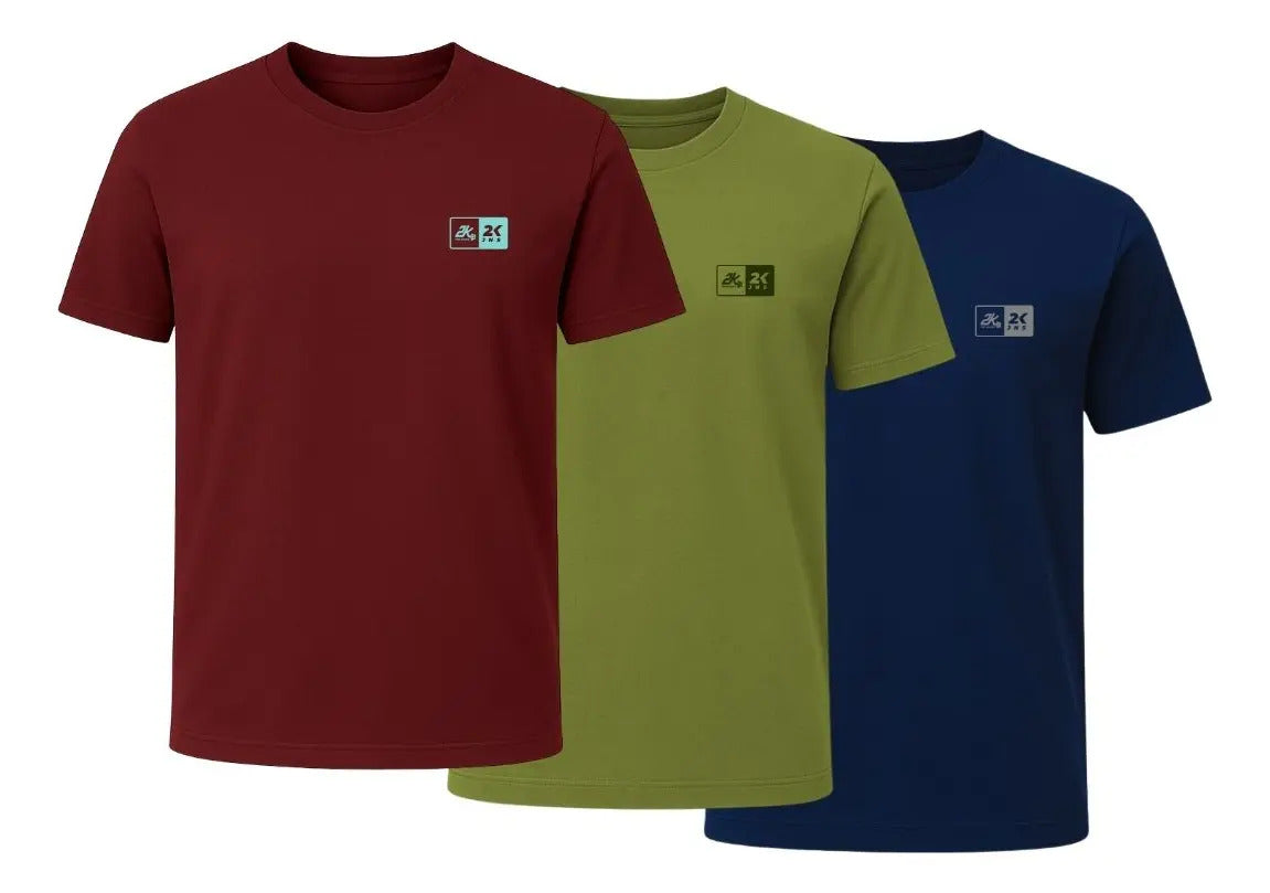 Kit 3 Camisetas Básicas Country Masculina Lisa 2k Jeans