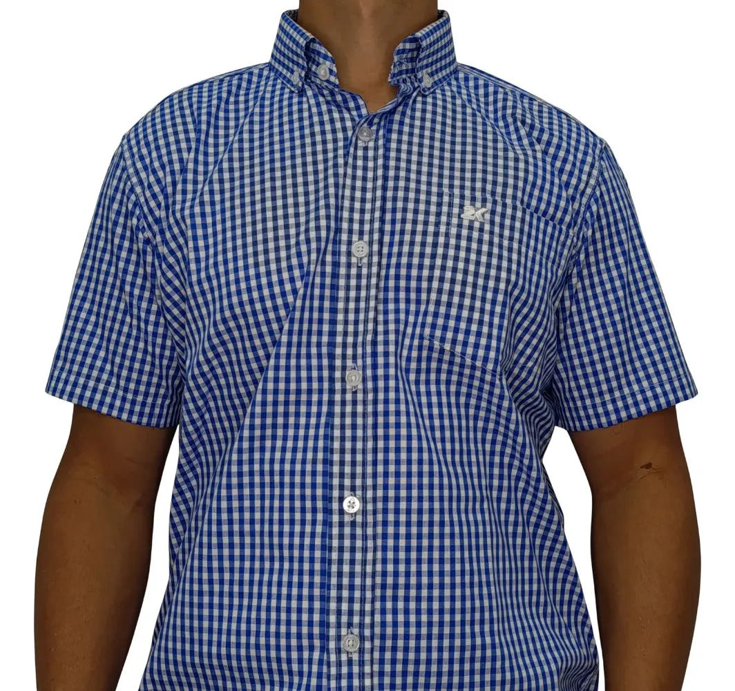 Camisa Country Xadrez Masculina 2k Jeans Manga Curta