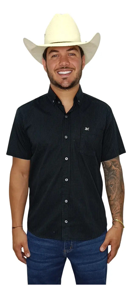 Camisa Country Xadrez Masculina 2k Jeans Manga Curta