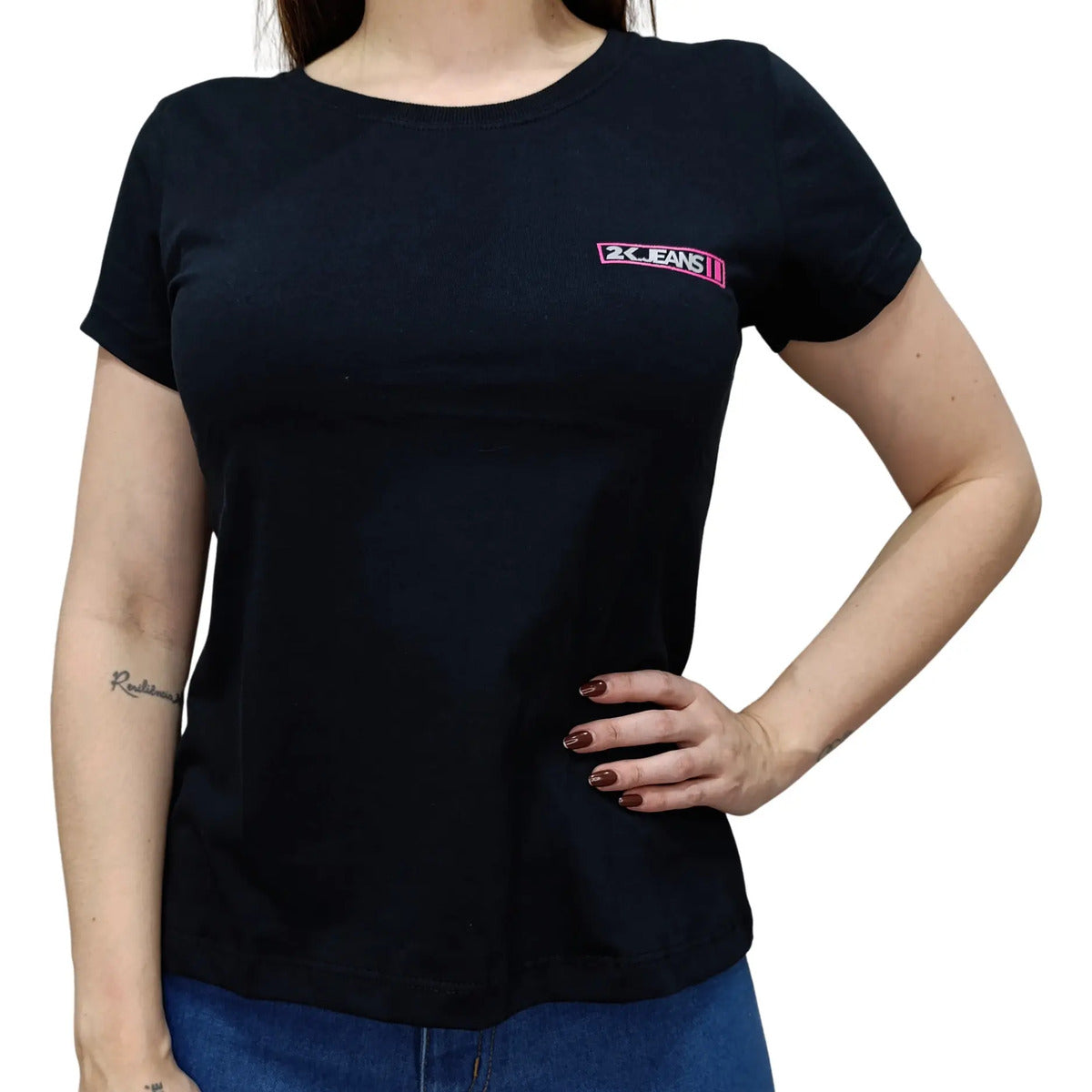 T-shirt Básica Feminina 2k Jeans Country Cor Preta