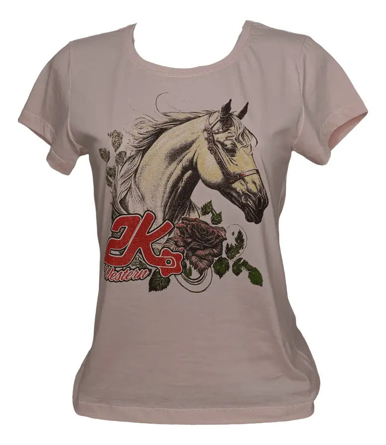 T-shirt Feminino 2k Horse Flower Country