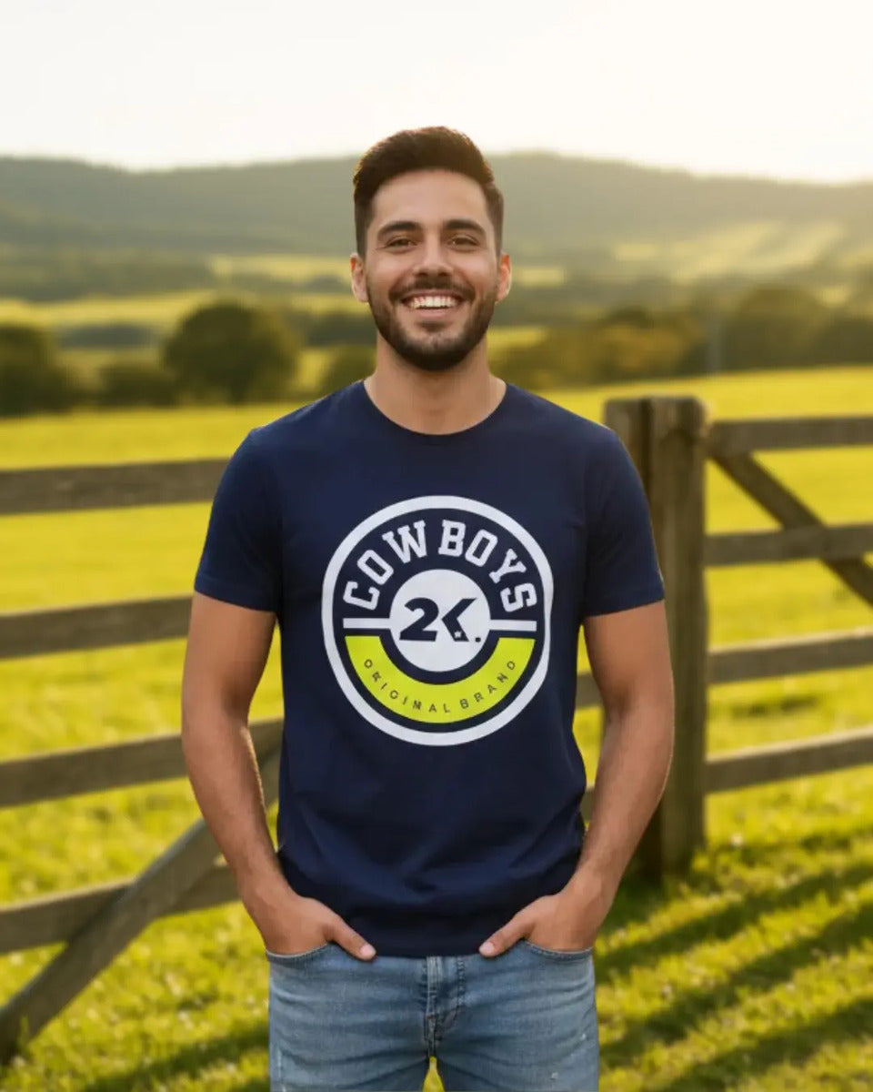 Camiseta Masculina Estampado 2k Cowboy Country