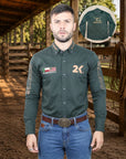 Camisa Country Masculina 2k Jeans Bordada Cowboy