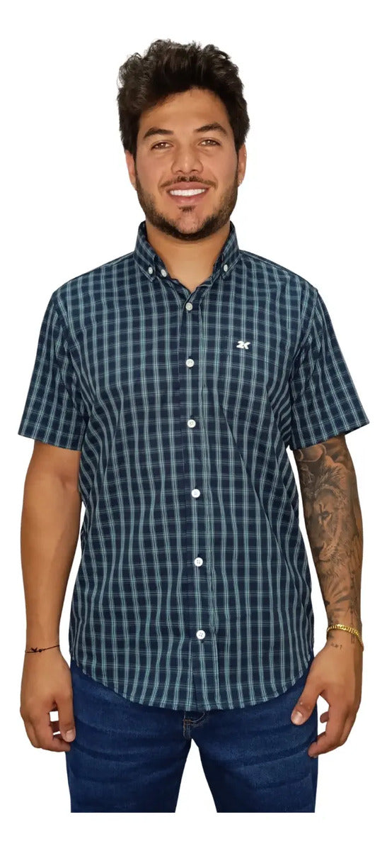 Camisa Country Xadrez Masculina 2k Jeans Manga Curta