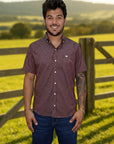 Camisa Country Xadrez Masculina 2k Jeans Manga Curta