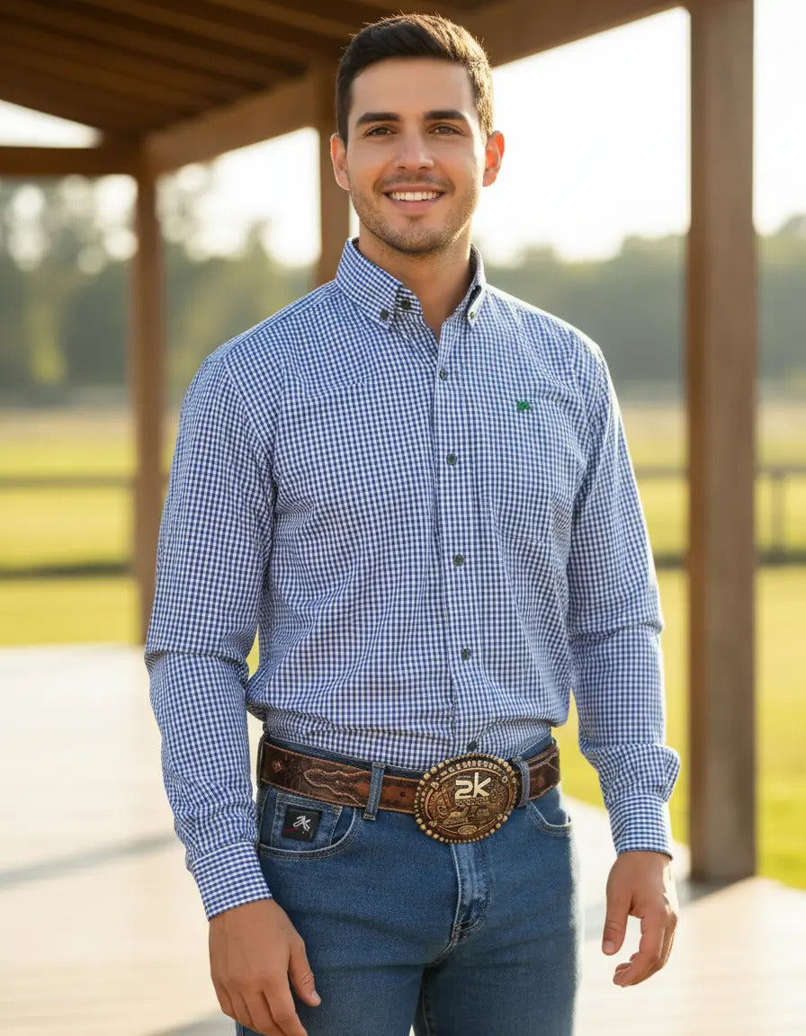Camisa Country Xadrez Masculina Manga Longa 2k Jeans
