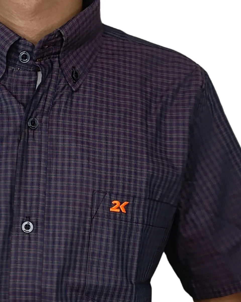 Camisa Country Xadrez Masculina 2k Jeans Manga Curta 07