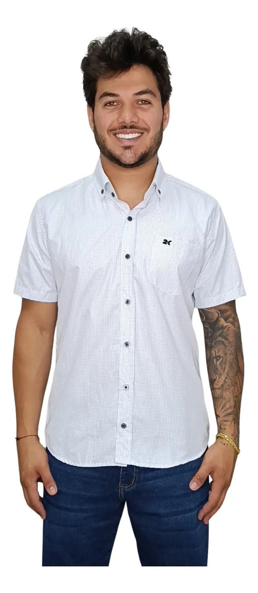 Camisa Country Xadrez Masculina 2k Jeans Manga Curta