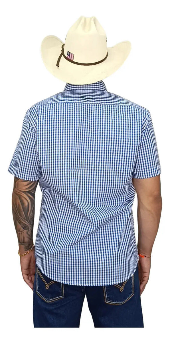 Camisa Country Xadrez Masculina 2k Jeans Manga Curta